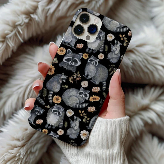 Raccoon Floral Protective Phone Case