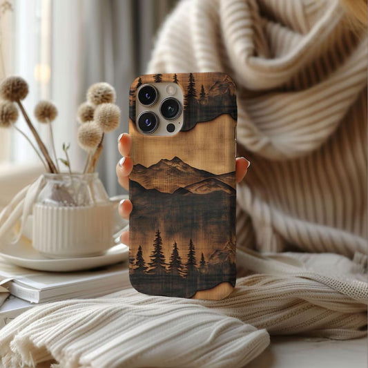Rustic Mountain Woodgrain Phone Case