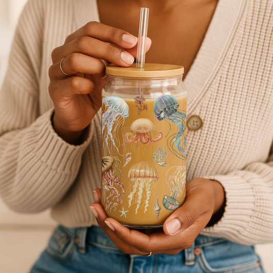 Jellyfish Sipper Glass With Straw