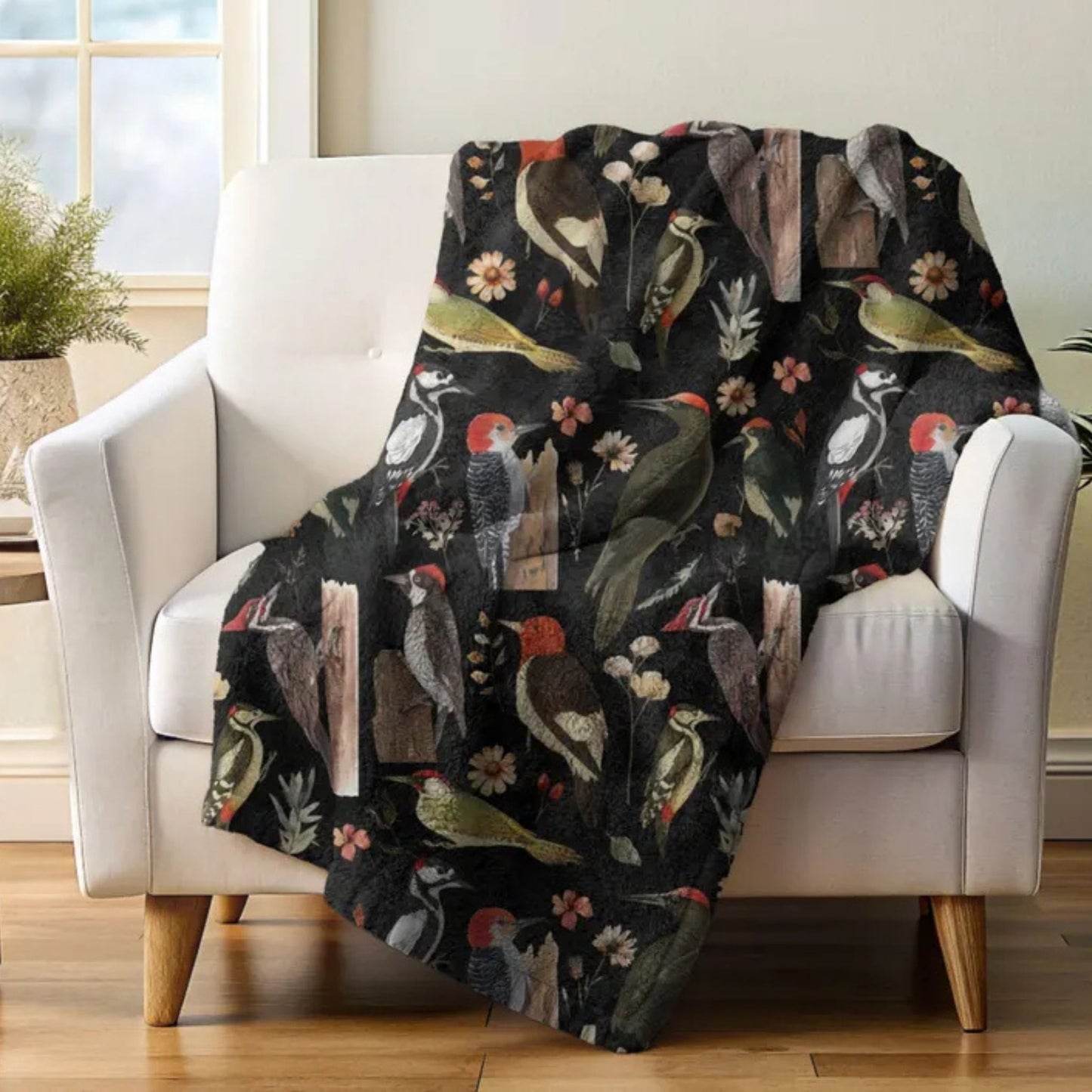 Woodpecker Birds Fleece Blanket