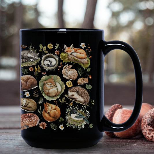 Cute Sleeping Woodland Animals Mug