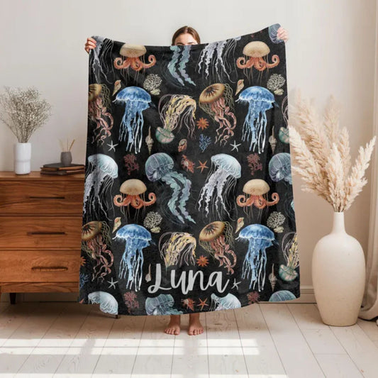 Jellyfish Fleece Throw Blanket