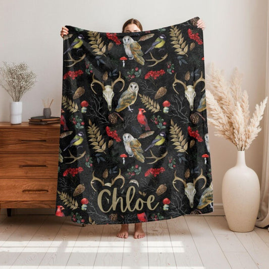 Mystical Forest Animals Fleece Throw