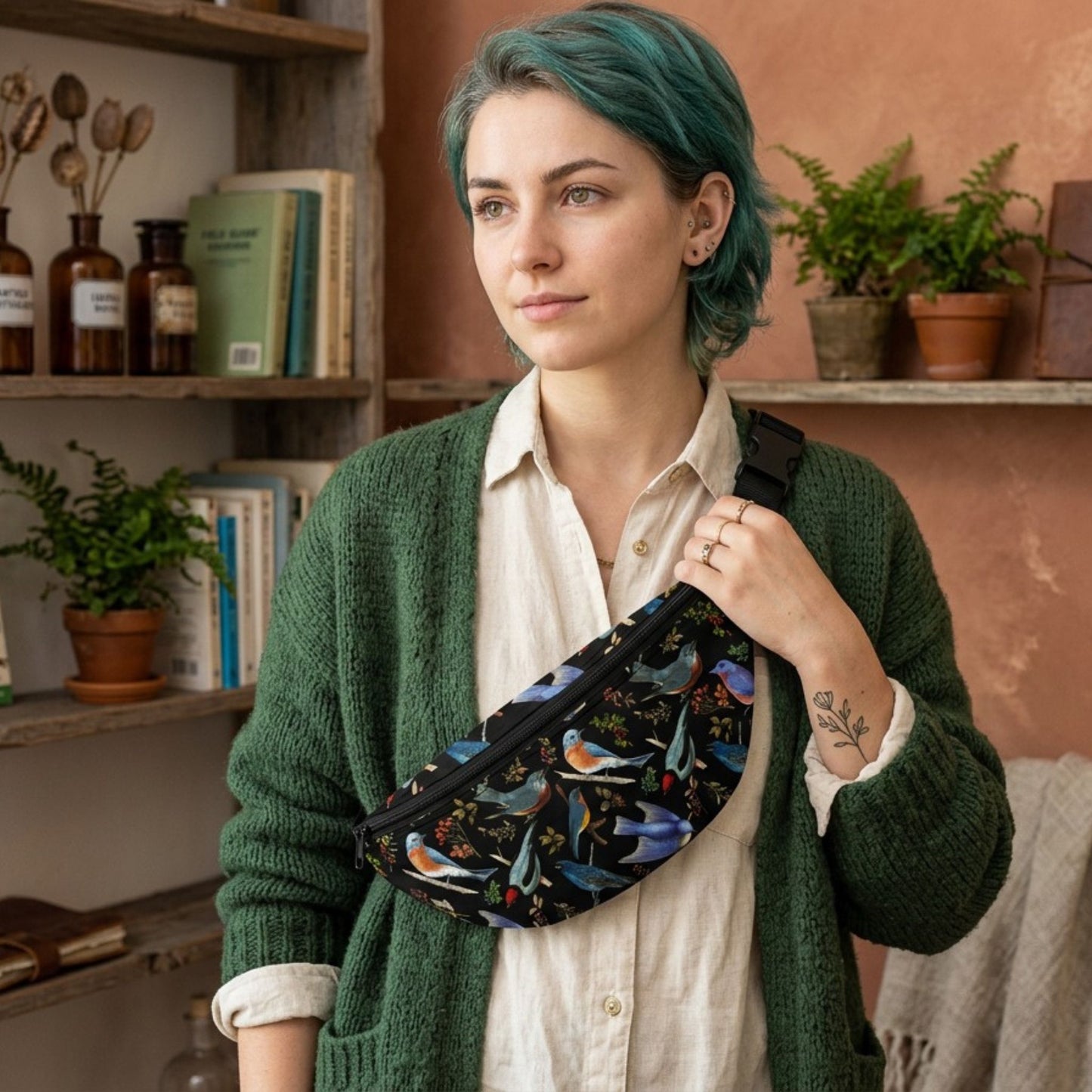 Blue Birds Belt Bag