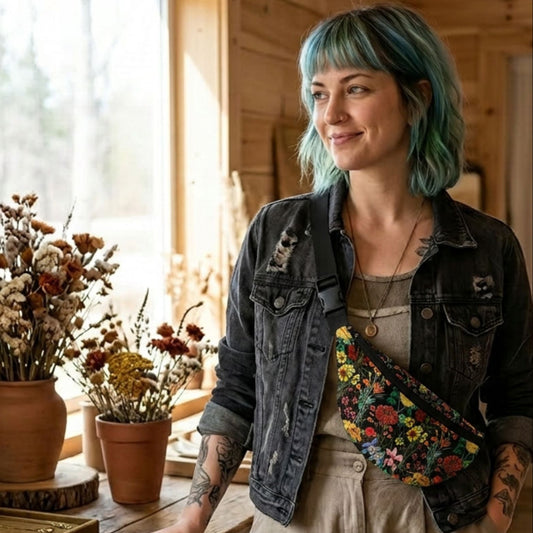 Bright Colorful Wildflowers Belt Bag