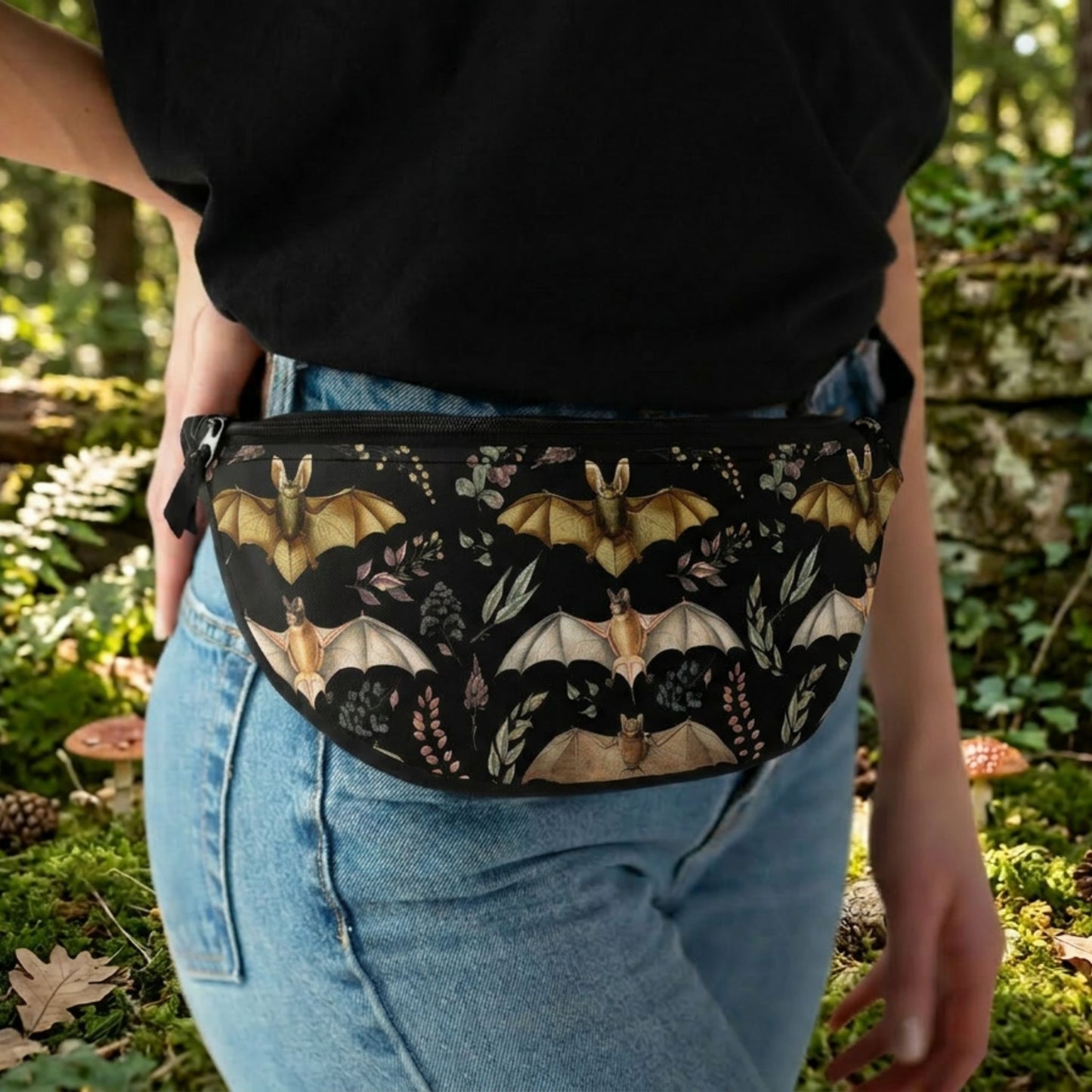 Botanical Bats Gothic Belt Bag