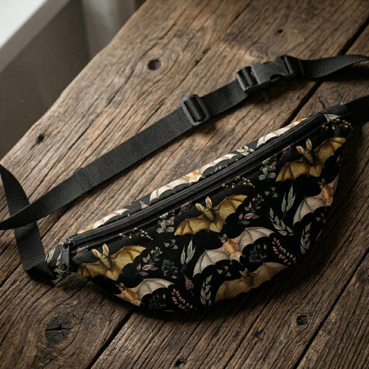 Botanical Bats Gothic Belt Bag