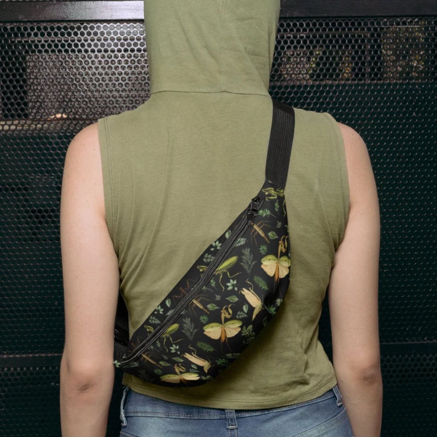 Botanical Praying Mantis Belt Bag