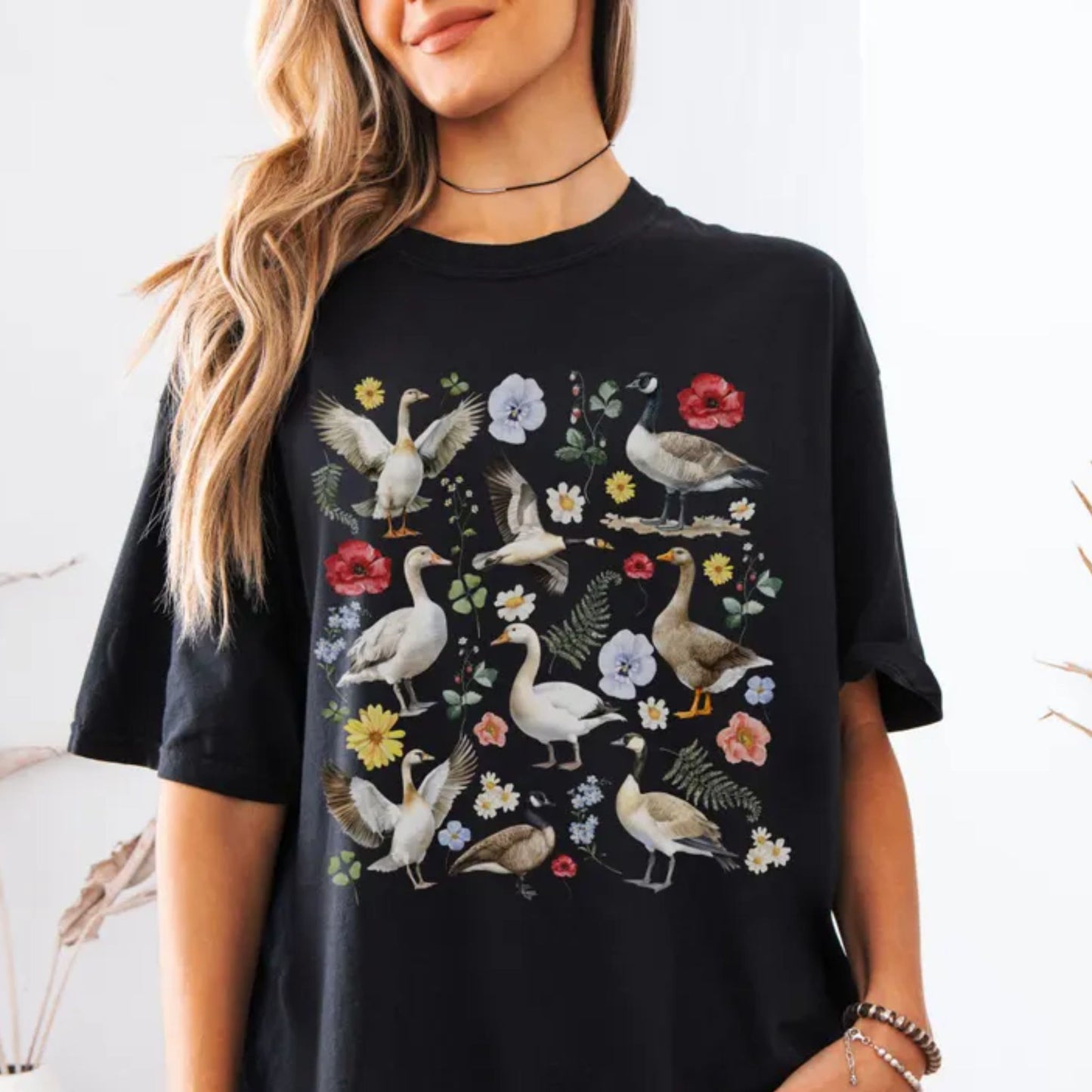 Cute Floral Goose T-Shirt