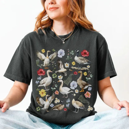 Cute Floral Goose T-Shirt