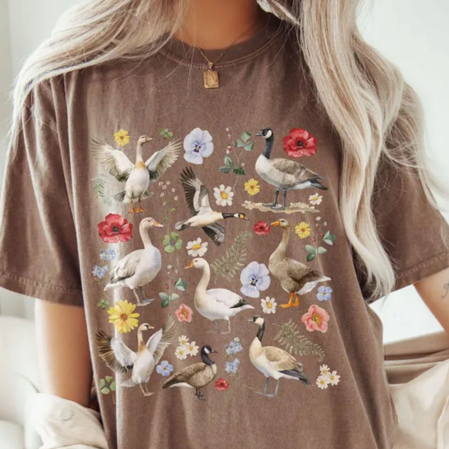 Cute Floral Goose T-Shirt