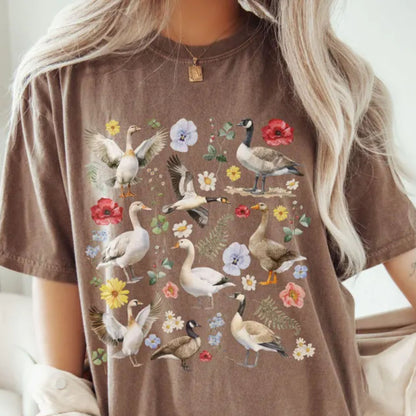 Cute Floral Goose T-Shirt