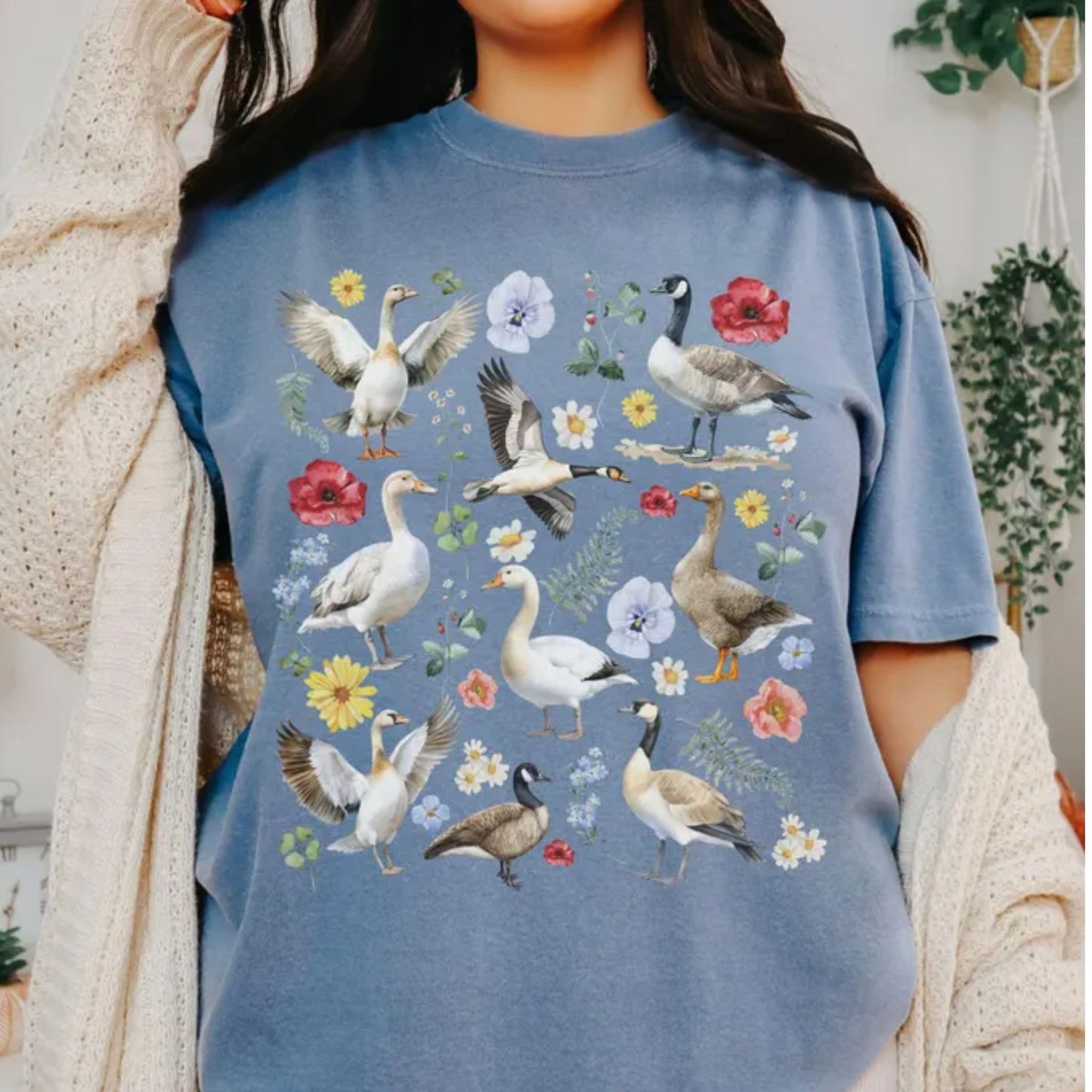 Cute Floral Goose T-Shirt