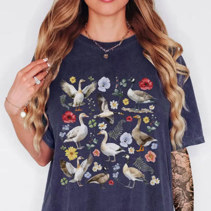 Cute Floral Goose T-Shirt