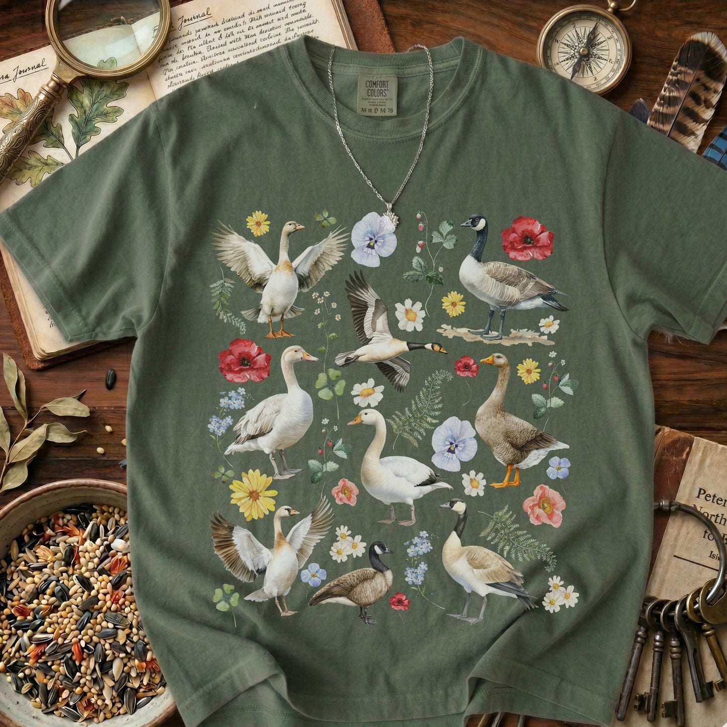 Cute Floral Goose T-Shirt