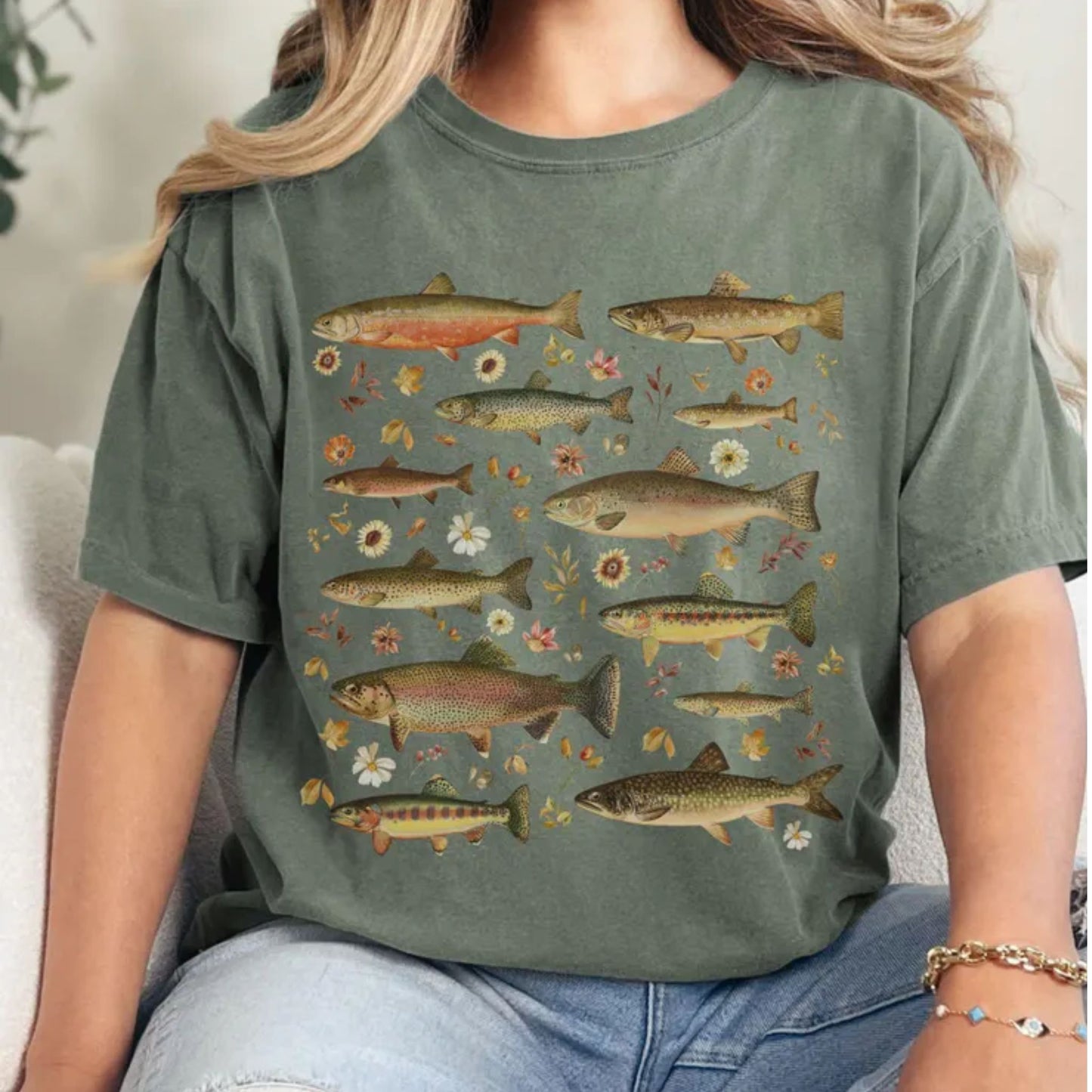 Vintage Trout Botanical T-Shirt