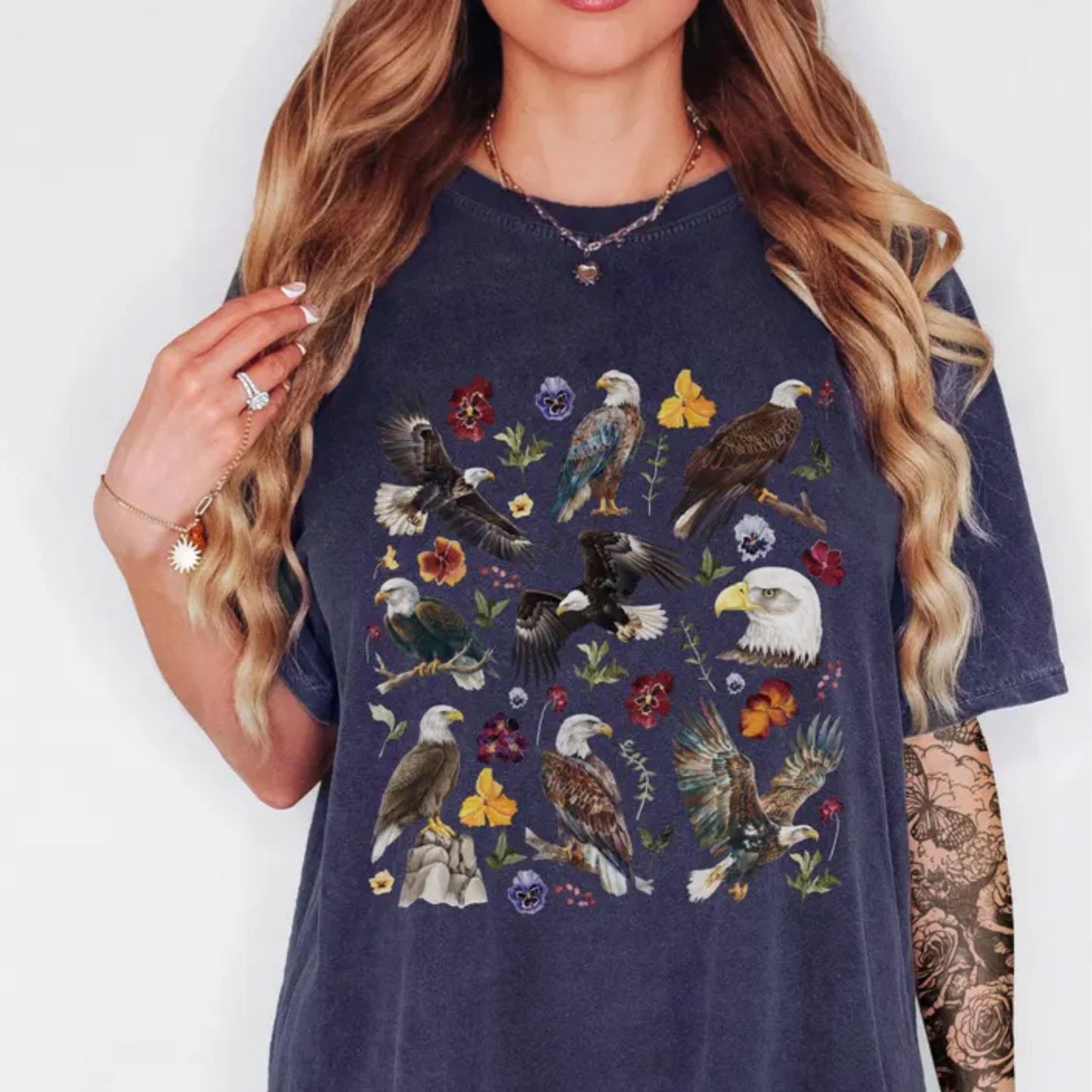 Floral Bald Eagle T-Shirt