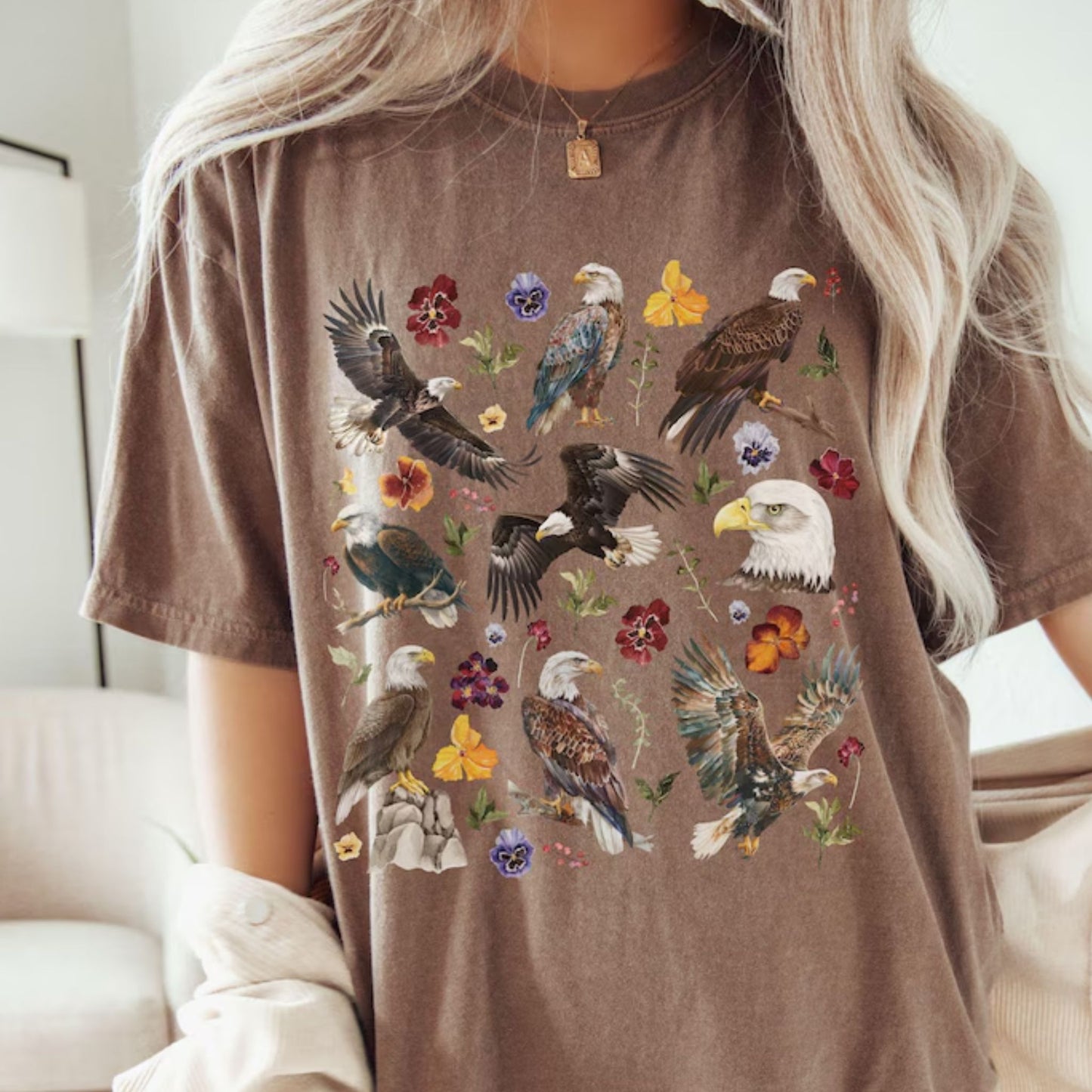Floral Bald Eagle T-Shirt