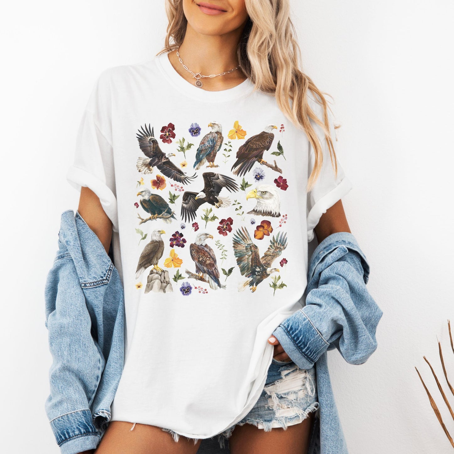 Floral Bald Eagle T-Shirt