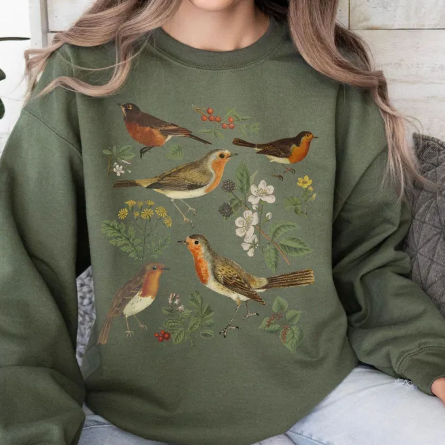 Vintage Red Robin Bird Sweatshirt