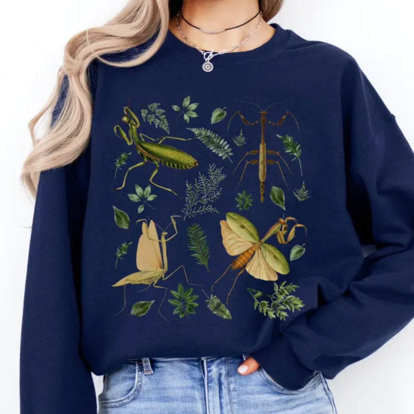 Botanical Praying Mantis Sweatshirt