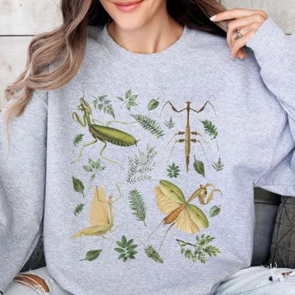 Botanical Praying Mantis Sweatshirt