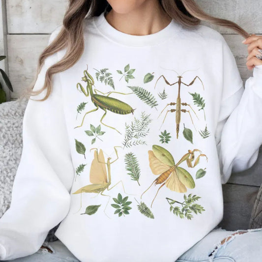 Botanical Praying Mantis Sweatshirt
