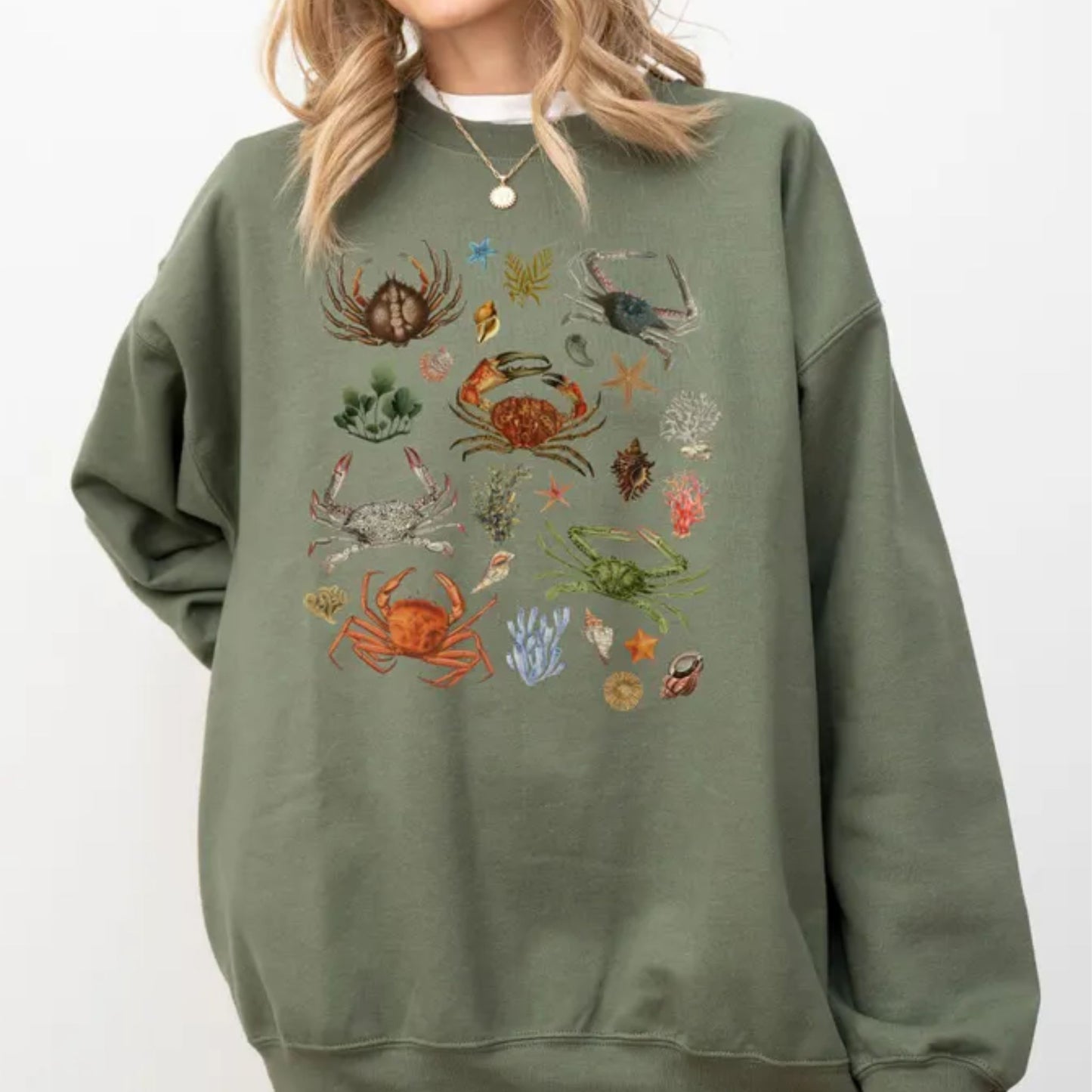 Vintage Crab Ocean Creature Sweatshirt