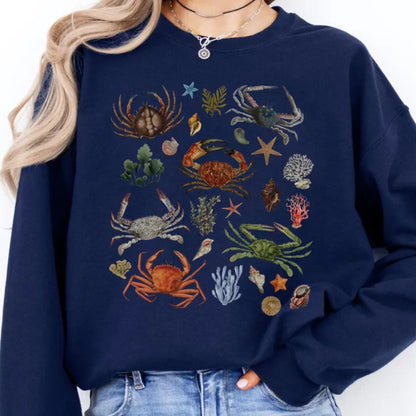 Vintage Crab Ocean Creature Sweatshirt
