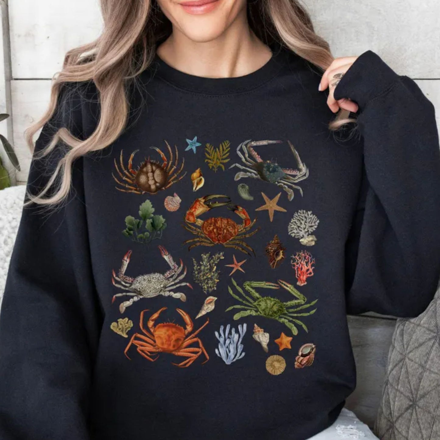 Vintage Crab Ocean Creature Sweatshirt