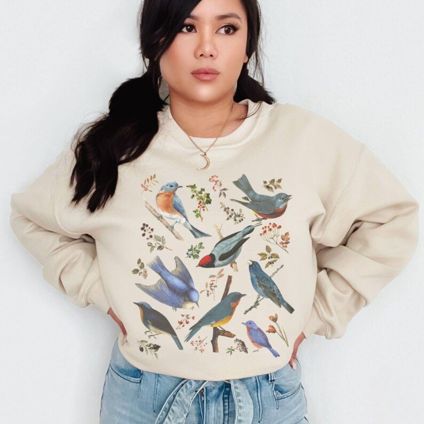 Botanical Bluebirds Sweatshirt