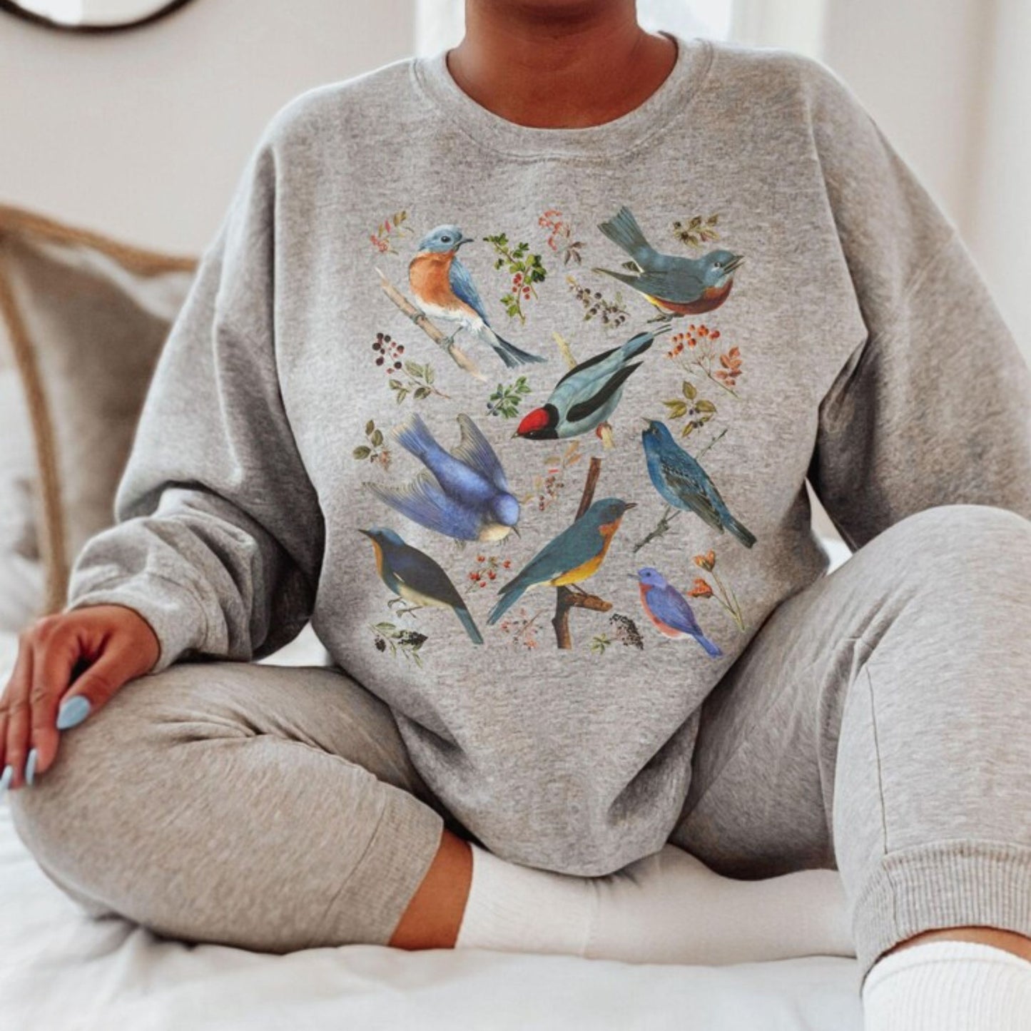 Botanical Bluebirds Sweatshirt
