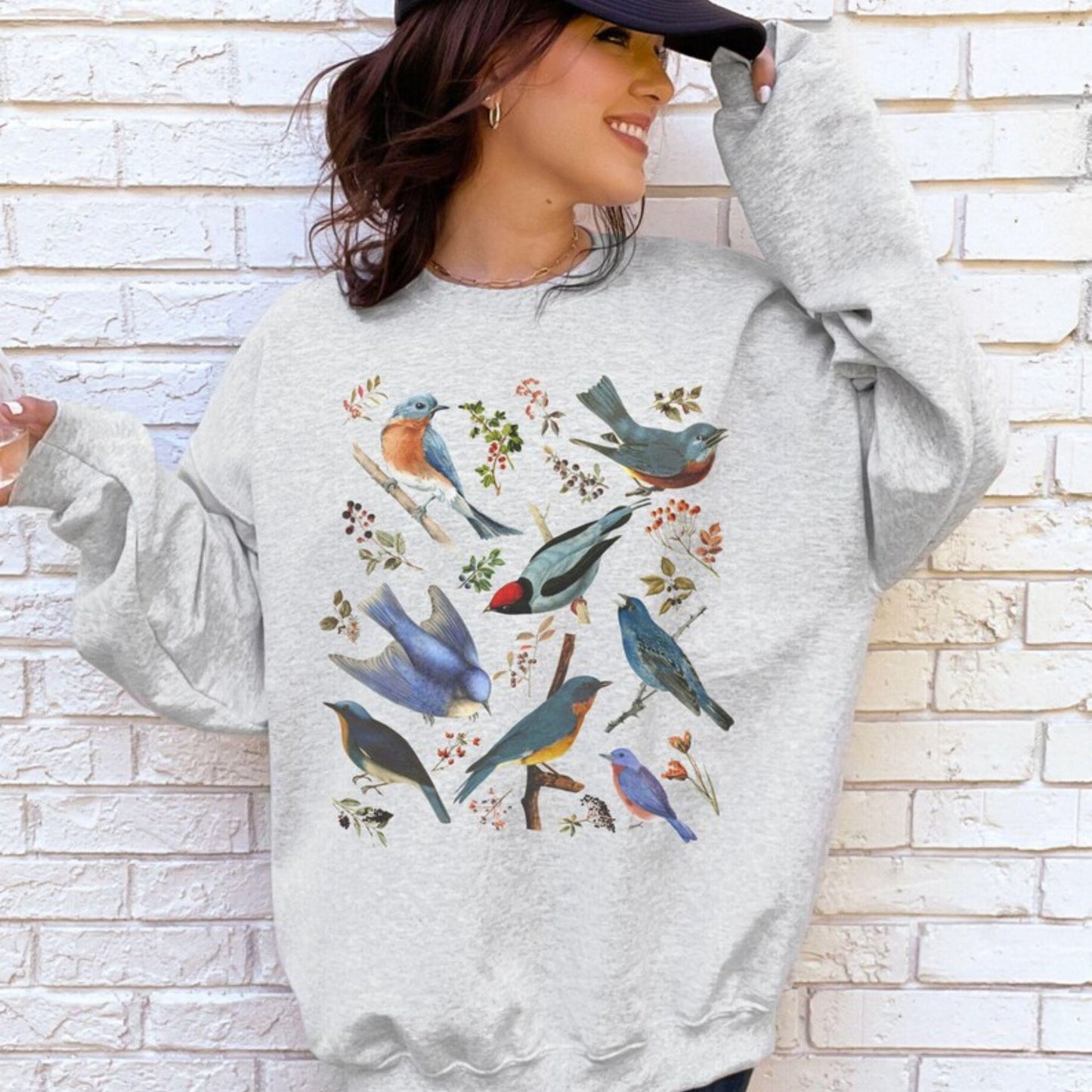 Botanical Bluebirds Sweatshirt