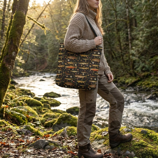 Vintage Trout Reusable Tote Bag