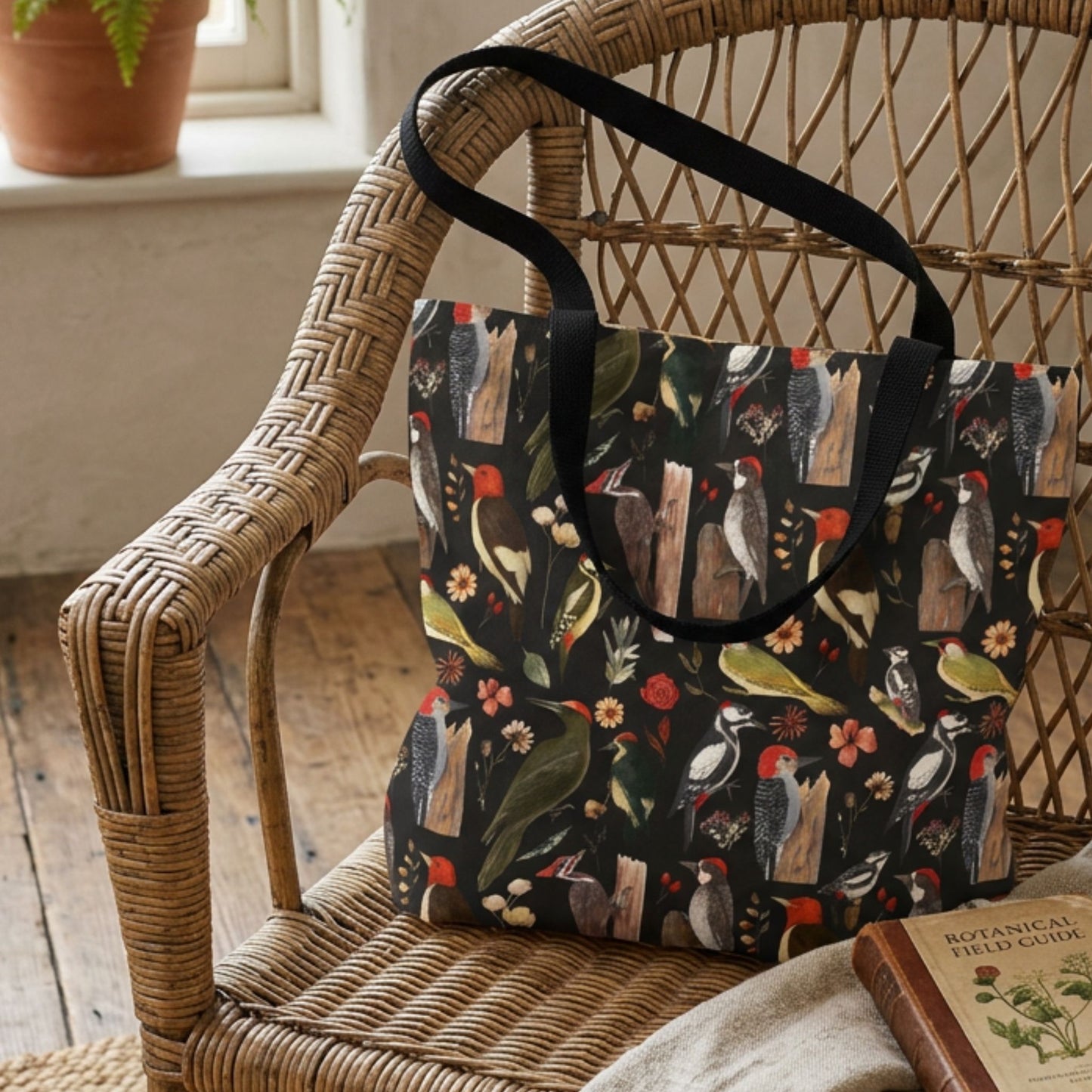 Woodland Woodpecker Reusable Tote Bag