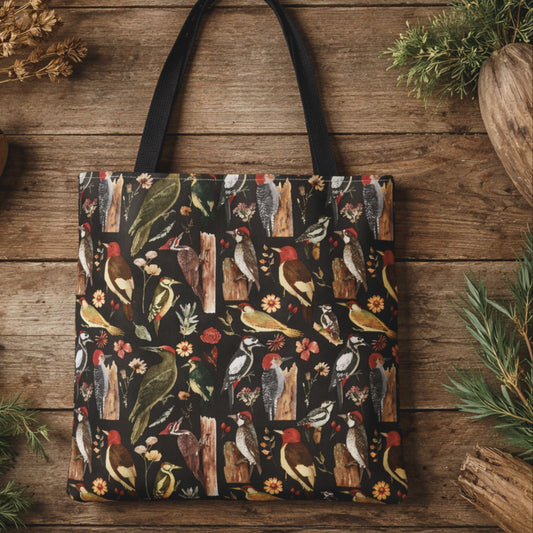 Woodland Woodpecker Reusable Tote Bag