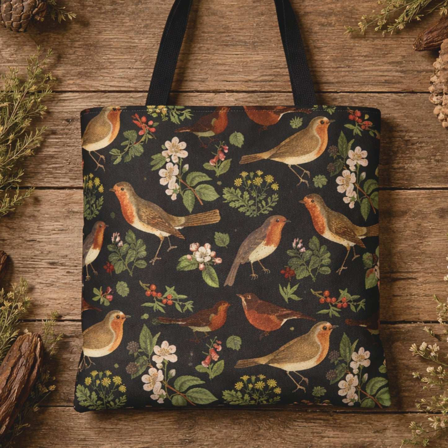 Vintage Red Robin Reusable Tote Bag