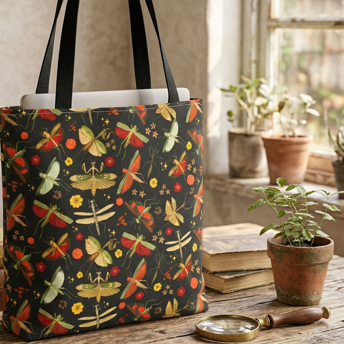Celestial Praying Mantis Reusable Tote Bag