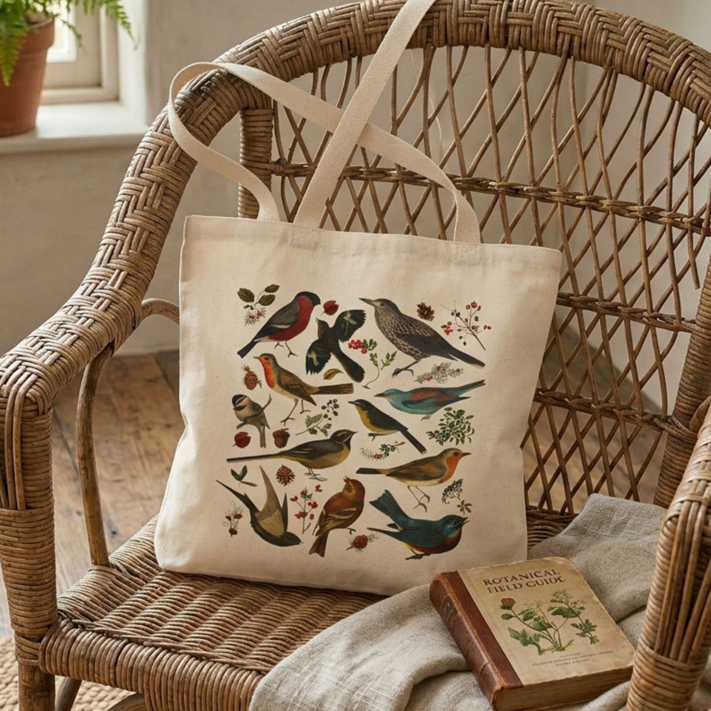 Forest Birds Canvas Tote