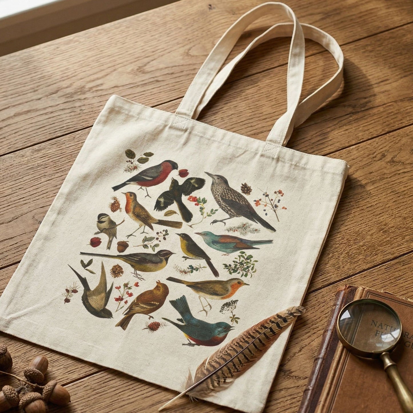 Forest Birds Canvas Tote