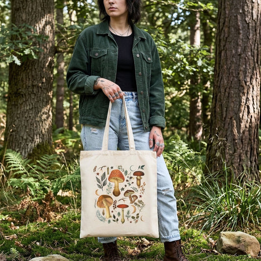 Mystical Mushroom Canvas Tote