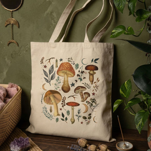 Mystical Mushroom Canvas Tote