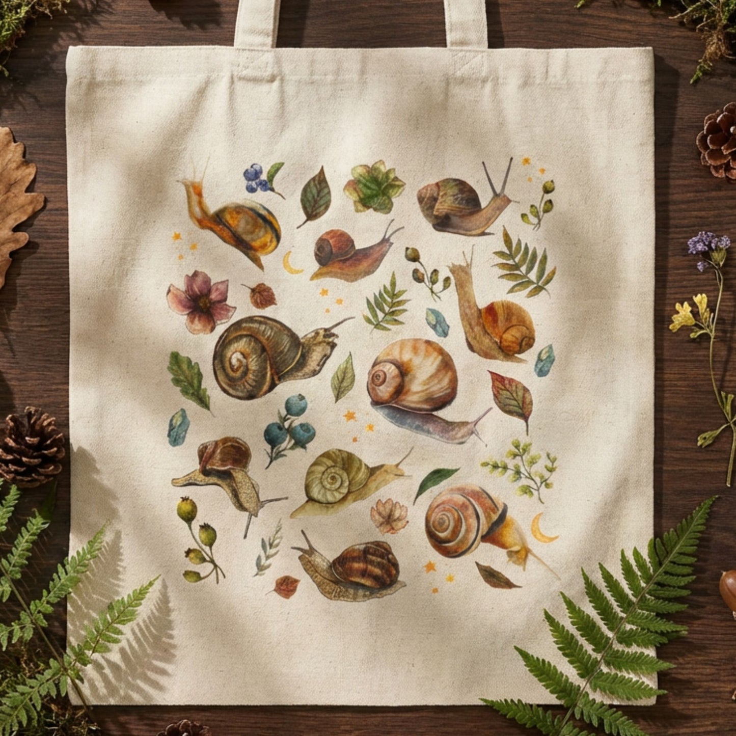 Celestial Snail Canvas Tote