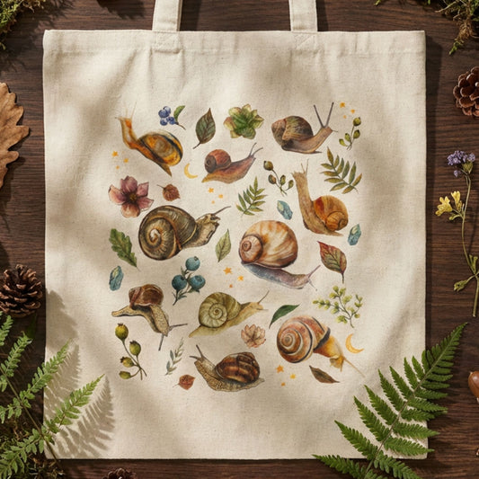 Celestial Snail Canvas Tote