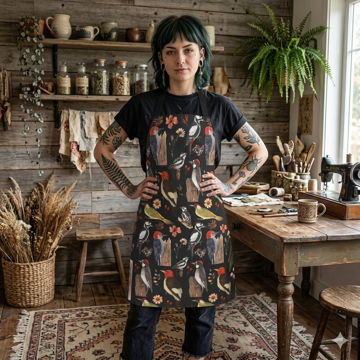Vintage Woodpecker Apron