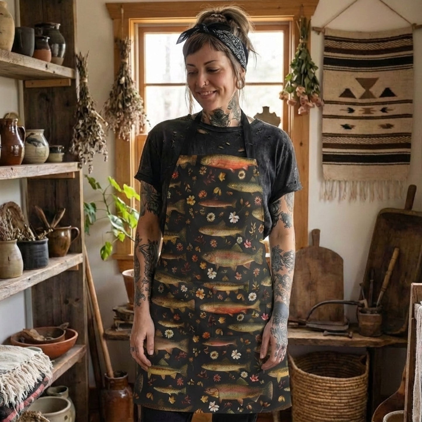 Floral Vintage Trout Apron
