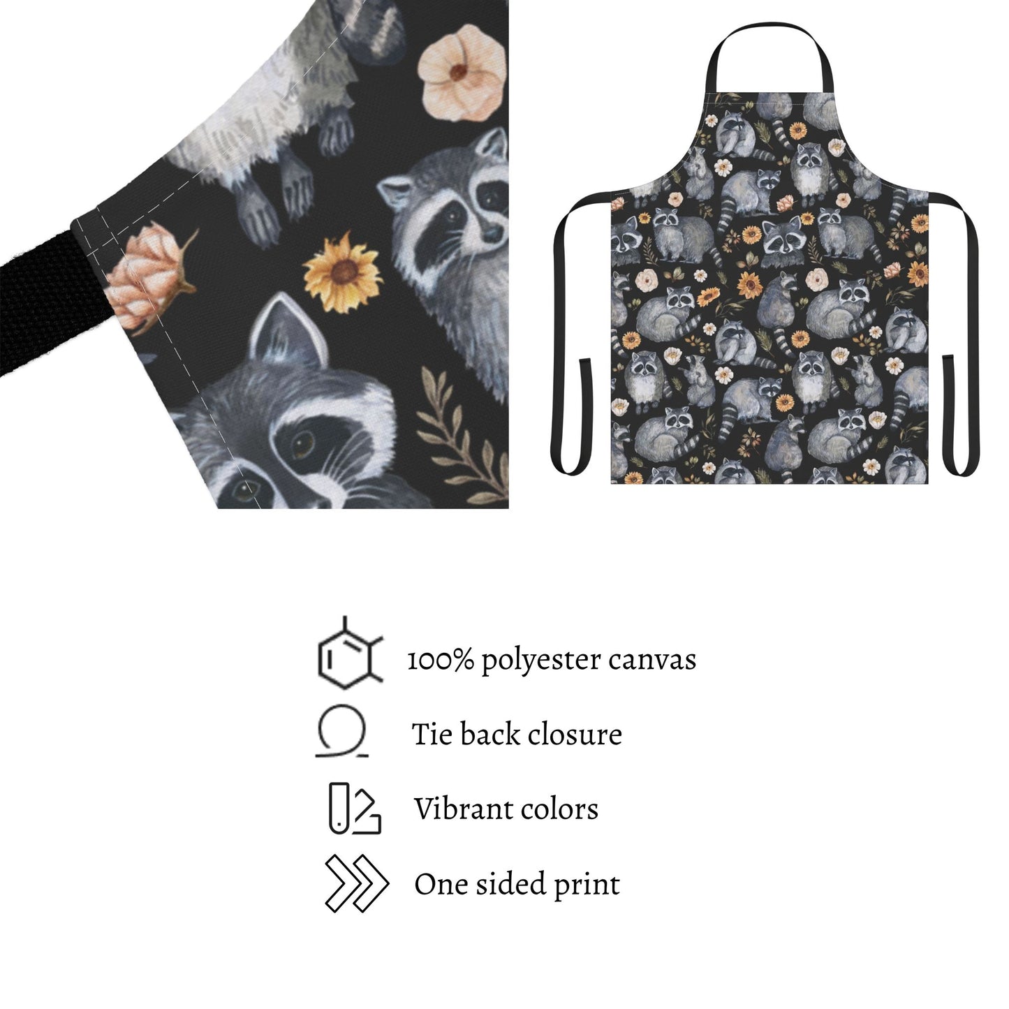 Floral Raccoon Apron