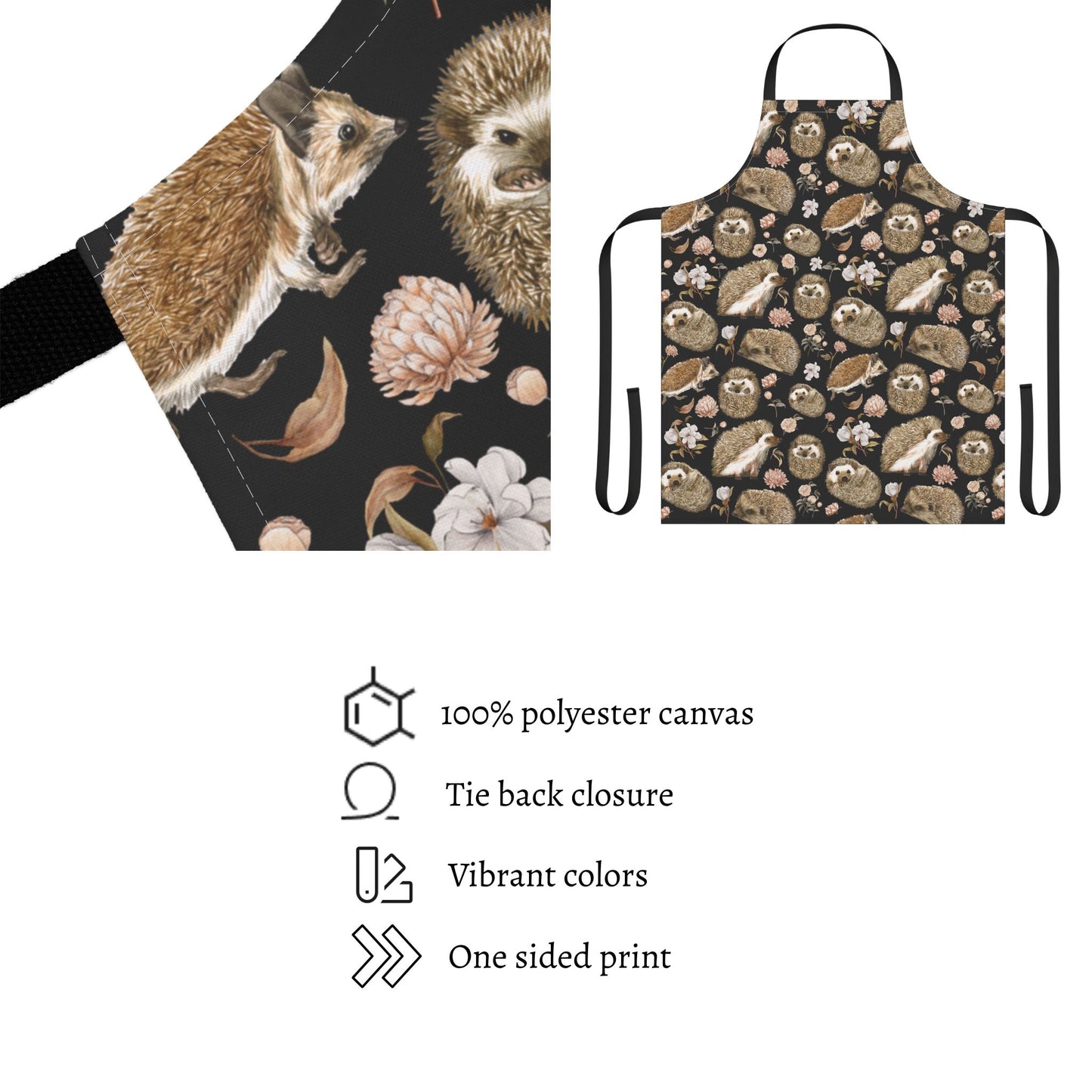 Cute Floral Hedgehog Apron