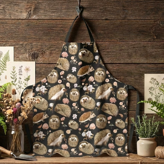 Cute Floral Hedgehog Apron