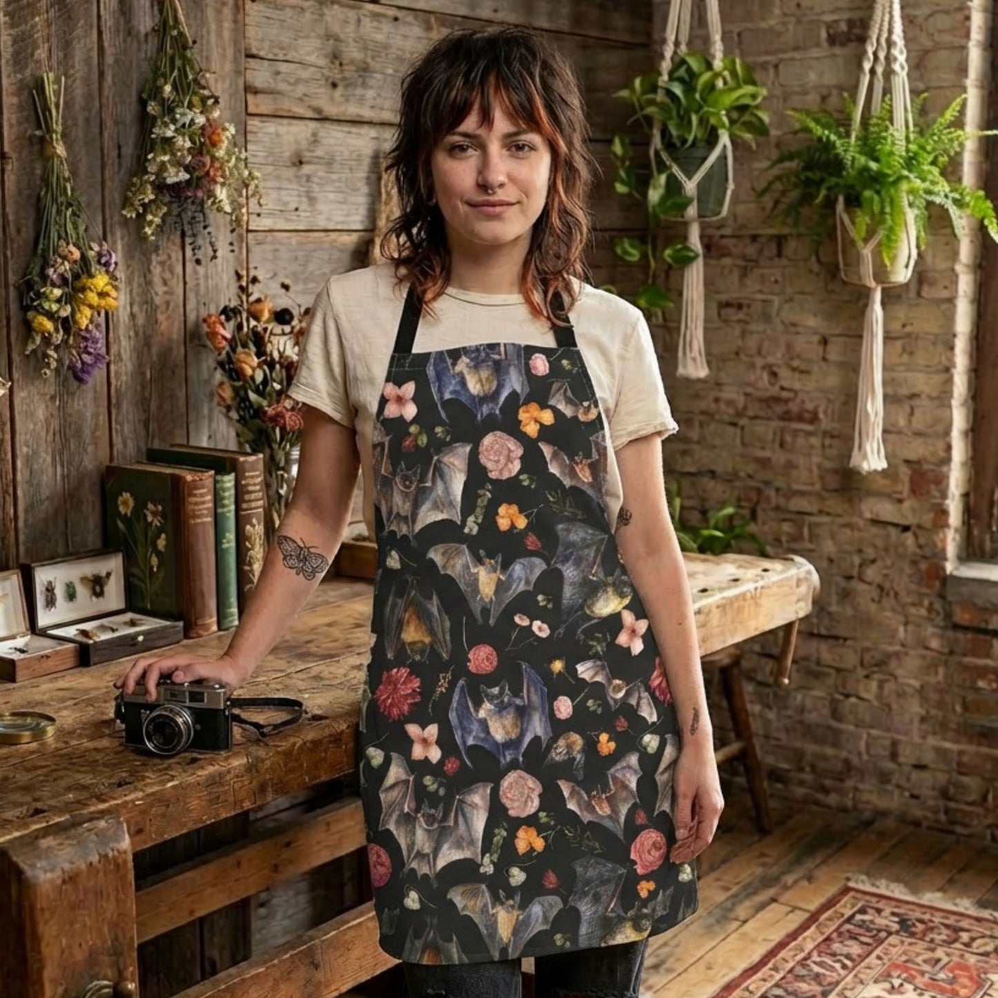 Floral Bats Apron